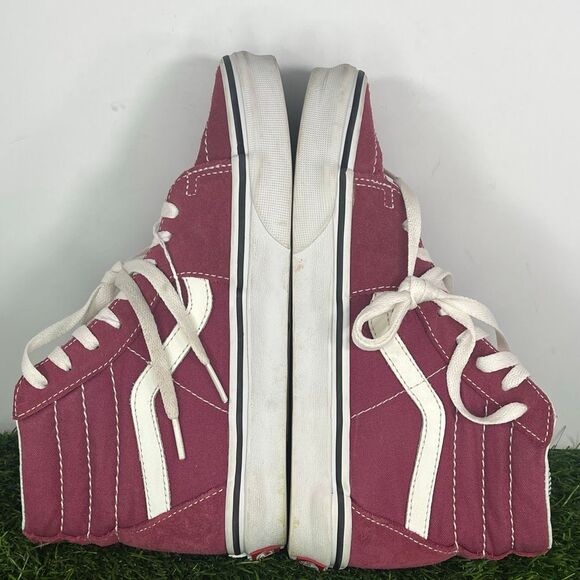 VANS Skateboard Hi Top Sneakers Suede Burgundy Red Shoe Women size 7 - Picture 6 of 8